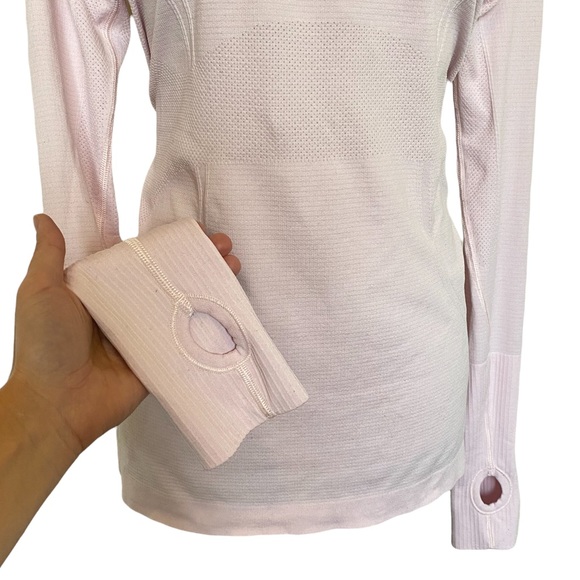 ⭐️ SOLD ⭐️ Lululemon Run Swiftly Long Sleeve Top Size 10 Pale Pink - Picture 5 of 8